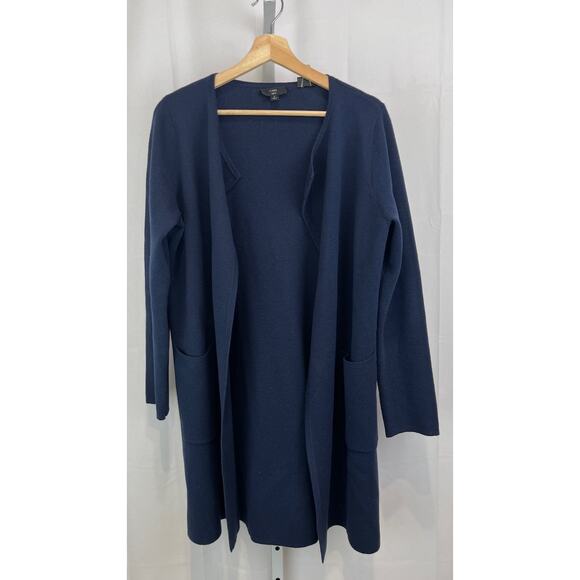 J.CREW Juliette Collarless Sweater Blazer J6339 Open Cardigan Navy Blue Size S - Picture 1 of 10